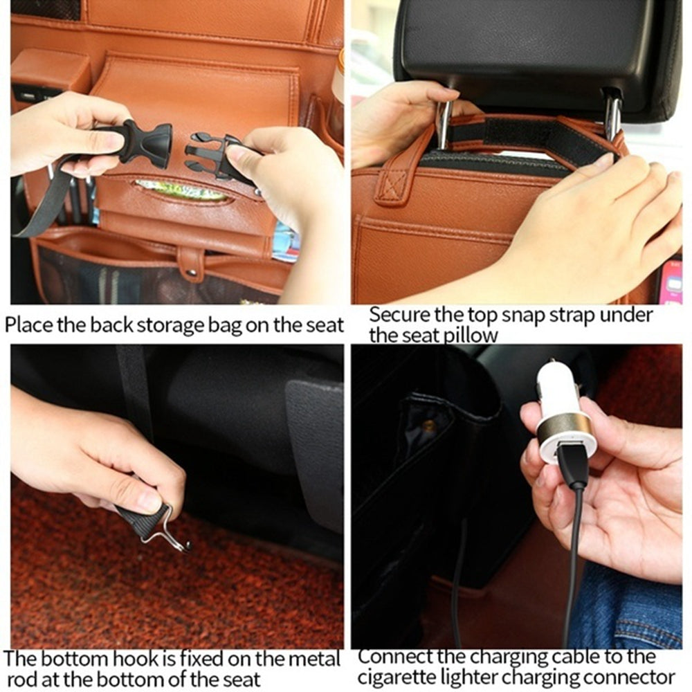 Car Seat Back Organizer with USB Port