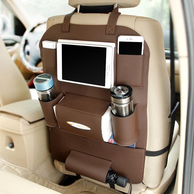 Leather Car Seat Back Organizer