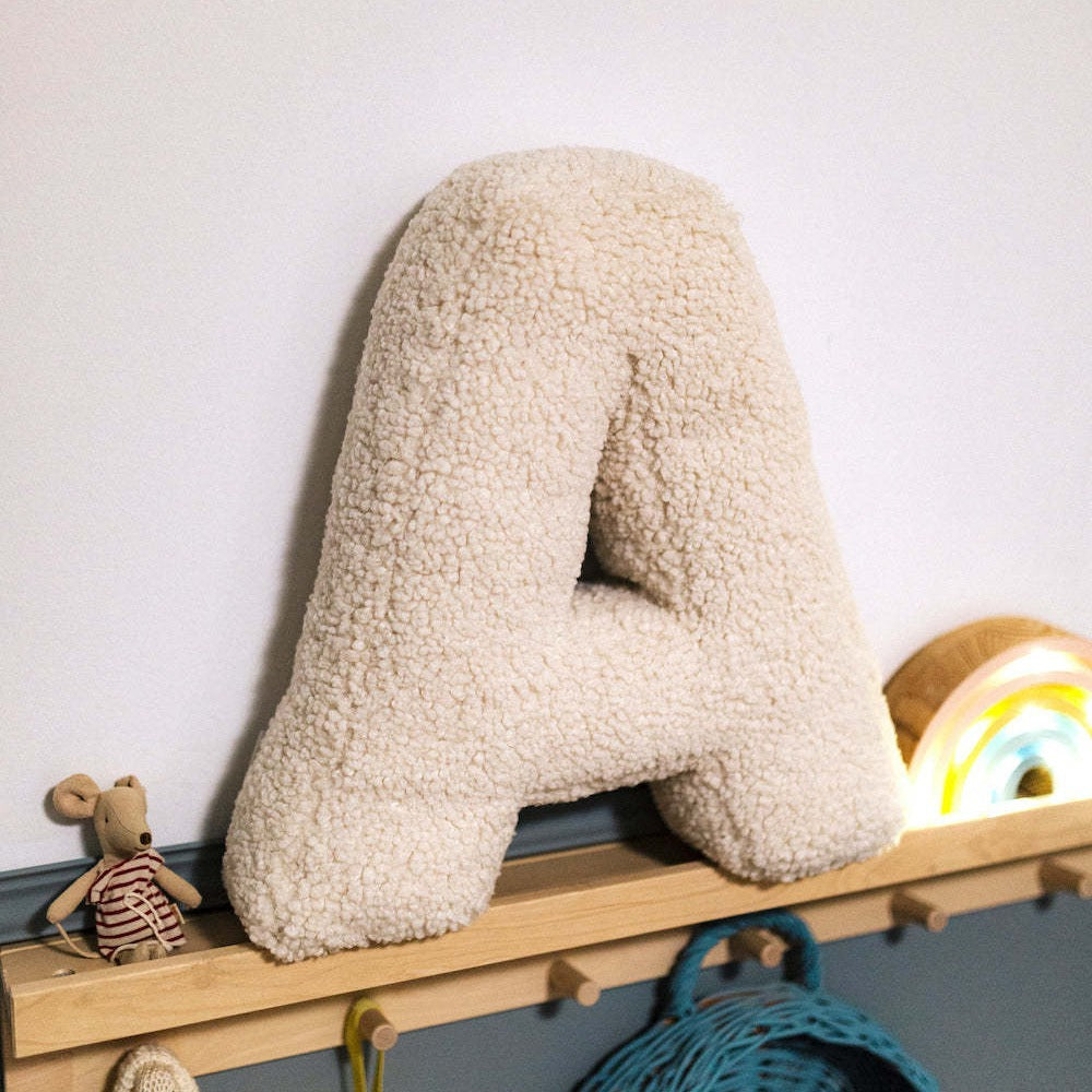 Lambswool Letter Cushion — Decorative Kids' Pillow