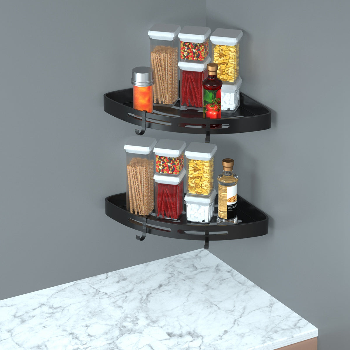 Adhesive Corner Shower Caddy — 2-Piece Set — view 4