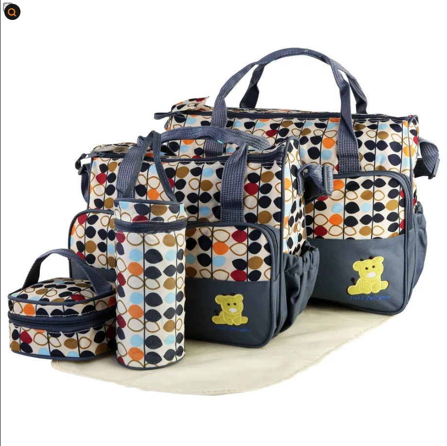 5-Piece Diaper Bag Set with Changing Pad