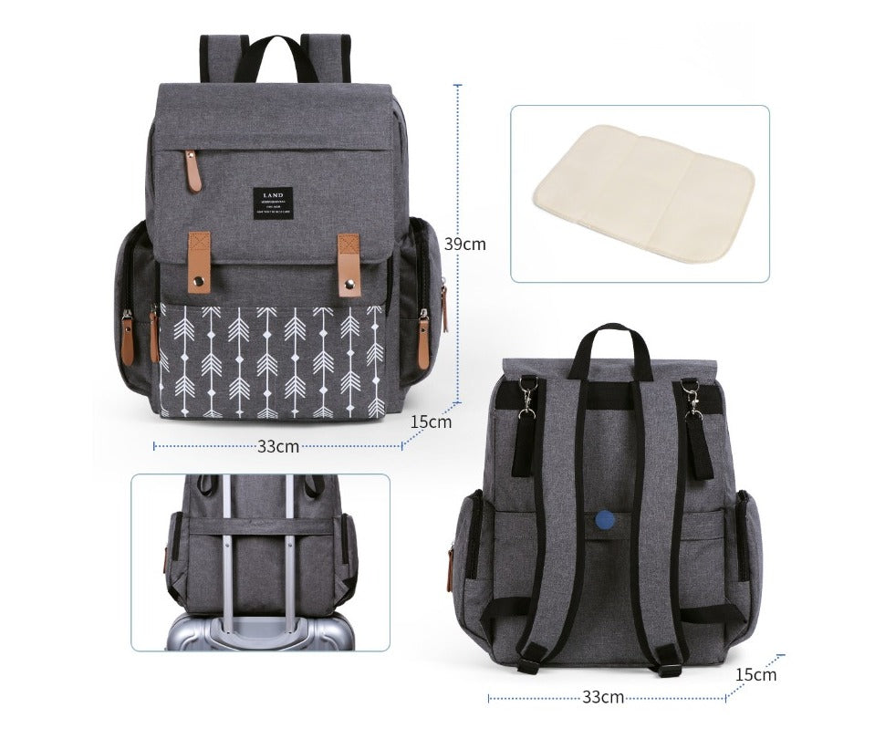 Multi-Function Mommy Backpack — Diaper Bag with USB