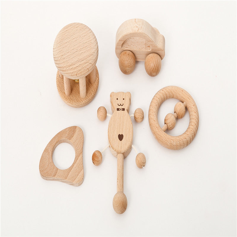 Wooden Baby Rattle & Development Toy
