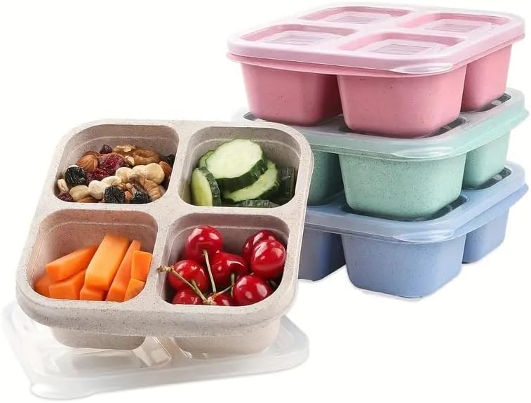 Bento Snack Box — 4 Compartments, Leakproof Lid
