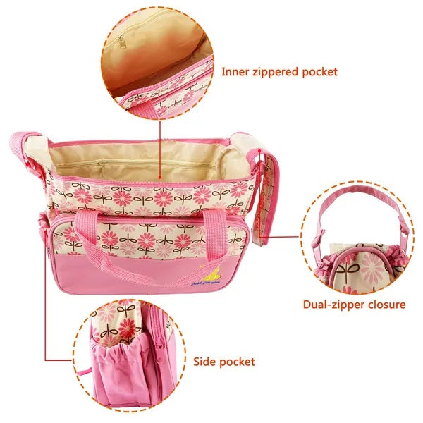 5-Piece Diaper Bag Set with Changing Pad