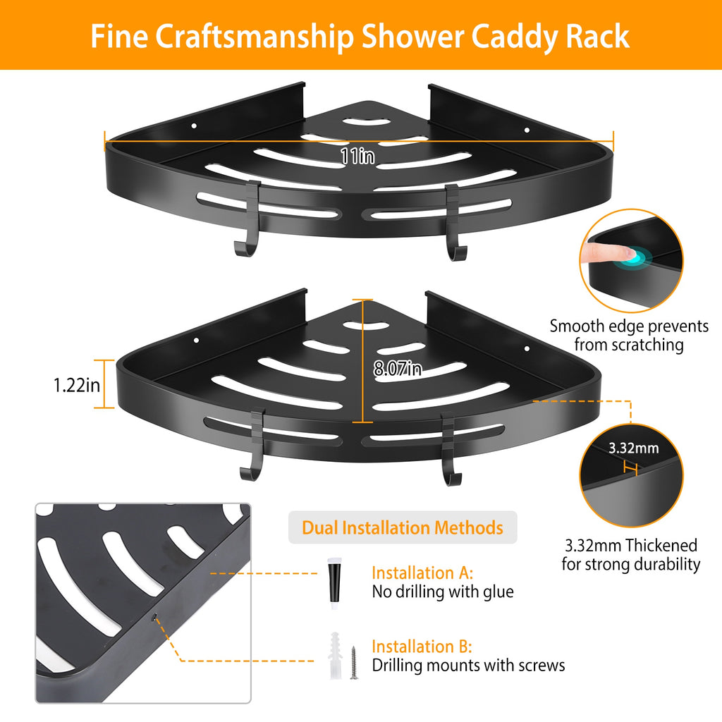 Adhesive Corner Shower Caddy — 2-Piece Set — view 5