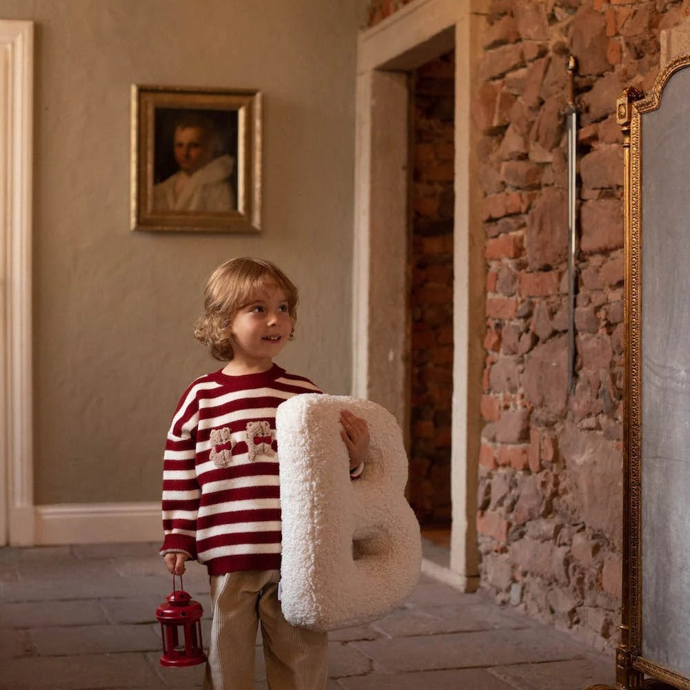 Lambswool Letter Cushion — Decorative Kids' Pillow