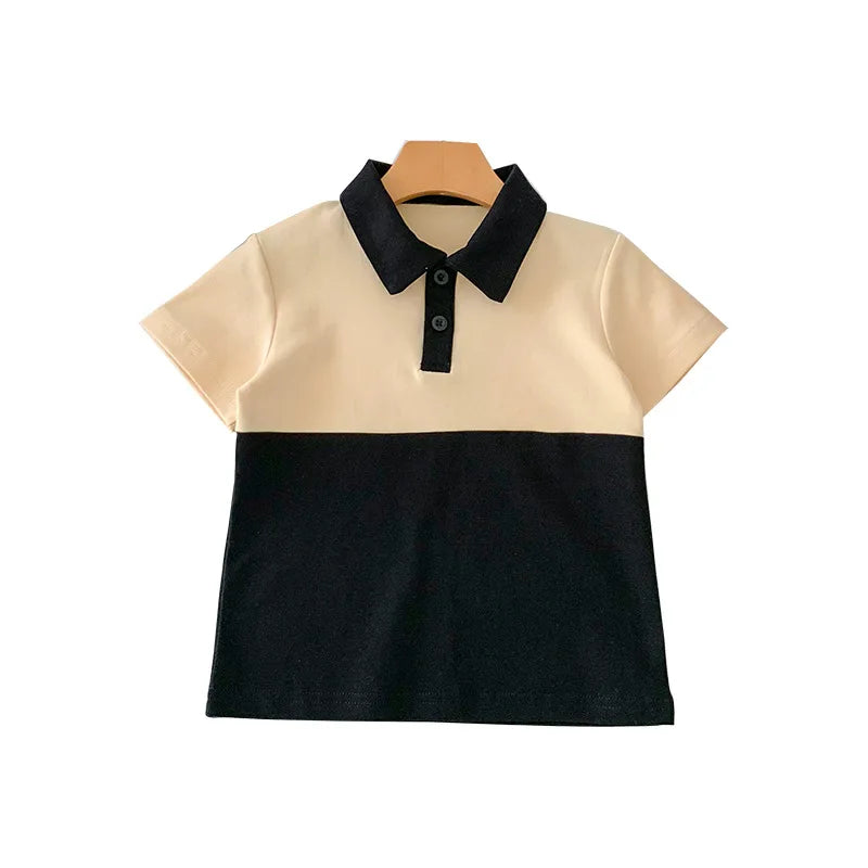 Mom Daughter Dress Dad Son Polo T-shirt Baby Romper for Family Fashion Matching Clothing Short-sleeve Adult Kids Tops Outfits