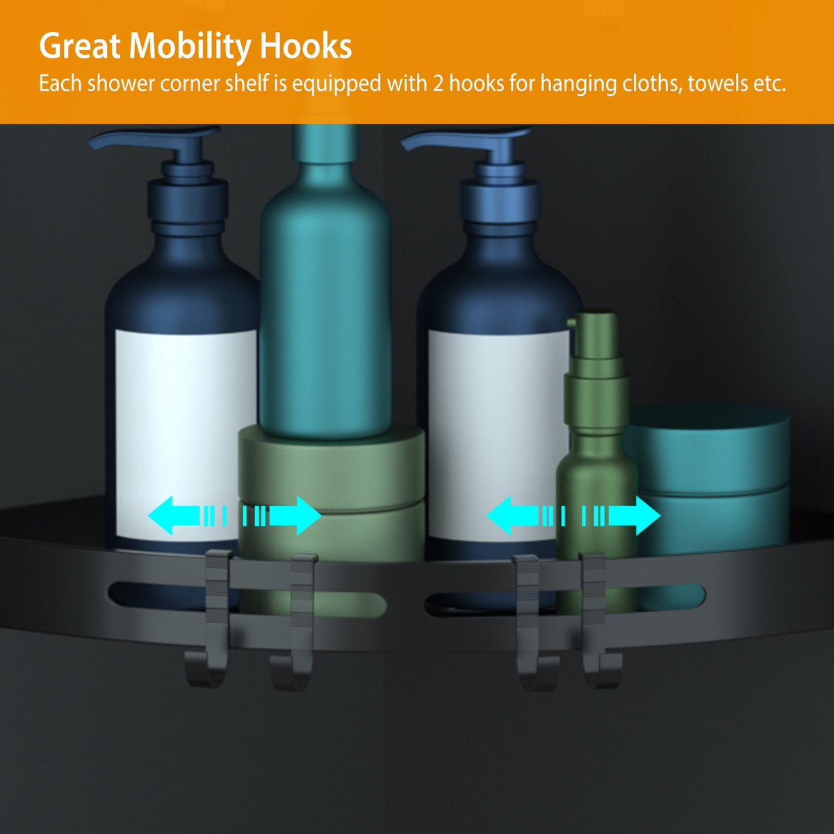 Adhesive Corner Shower Caddy — 2-Piece Set — view 8